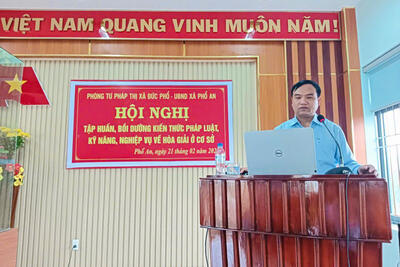 HỘI NGHỊ TẬP HUẤN, BỒI DƯỠNG KIẾN THỨC PHÁP LUẬT KỸ NĂNG, NGHIỆP VỤ VỀ HÒA GIẢI Ở CƠ SỞ NĂM 2025 TẠI XÃ PHỔ AN